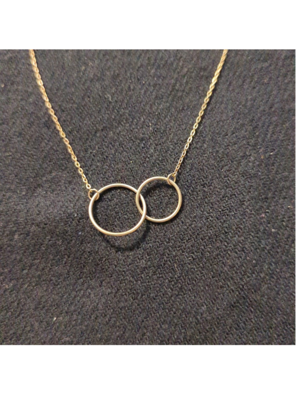 Gold Plated Sterling Silver Interlocking Circles Dainty Delicate Necklace